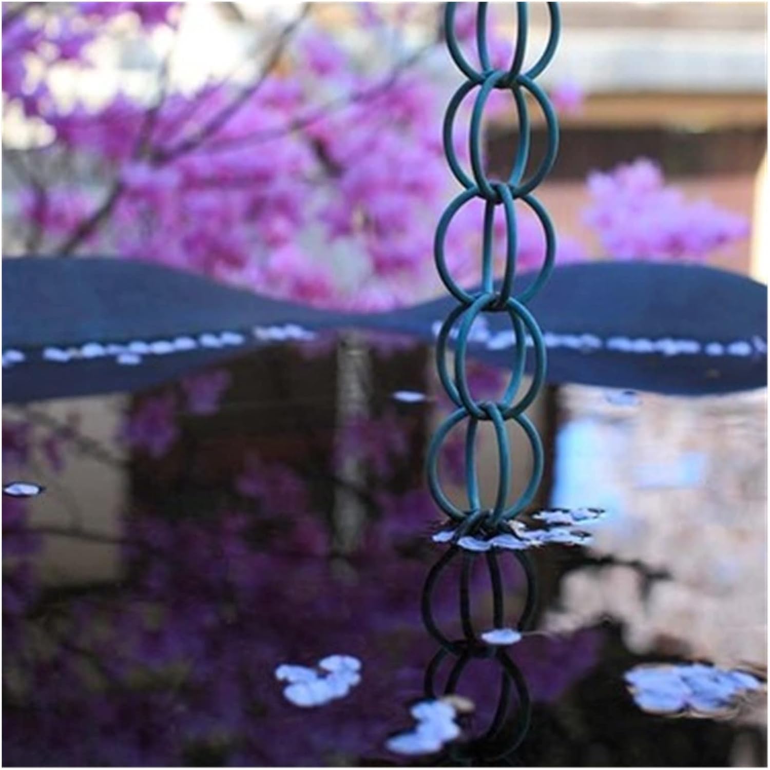 レインチェーン、 ダウンスパウズ水分散チェーンレインベル寺院軒の排水鎖ホームステイヴィラ日本のコートヤードガーデンレッド銅製レインガ