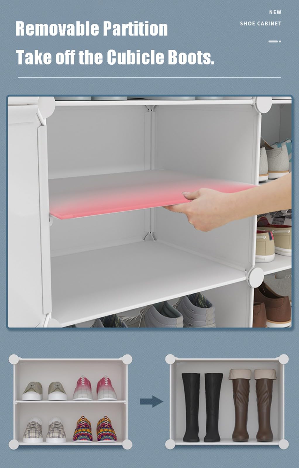 Scarpiera multifunzionale modulare a cubo, scarpiera con porta laterale, divisorio rimovibile, ideale per tutti i tipi di scarpe in corridoio, camera da letto, ingresso e soggiorno - una scelta saggia