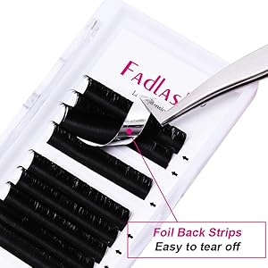 FADLASH Eyelash Extensions C D Curl Lashes 0.07 Easy Fan Volume Lash Extensions Premium Self Fanning Eyelash Extension Rapid Blooming Lashes (0.07-C, 12mm)