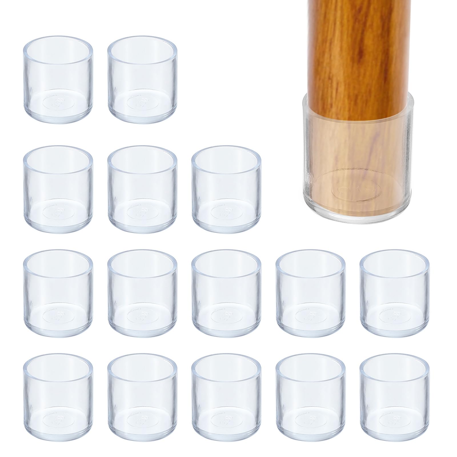 PATIKIL Round Rubber Chair Leg Caps Tips 1"