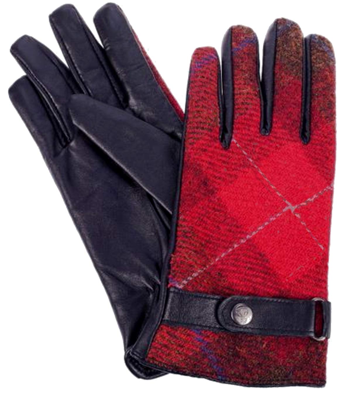 Failsworth Millinery Harris Tweed Ladies Gloves in Red, size: Small-Medium