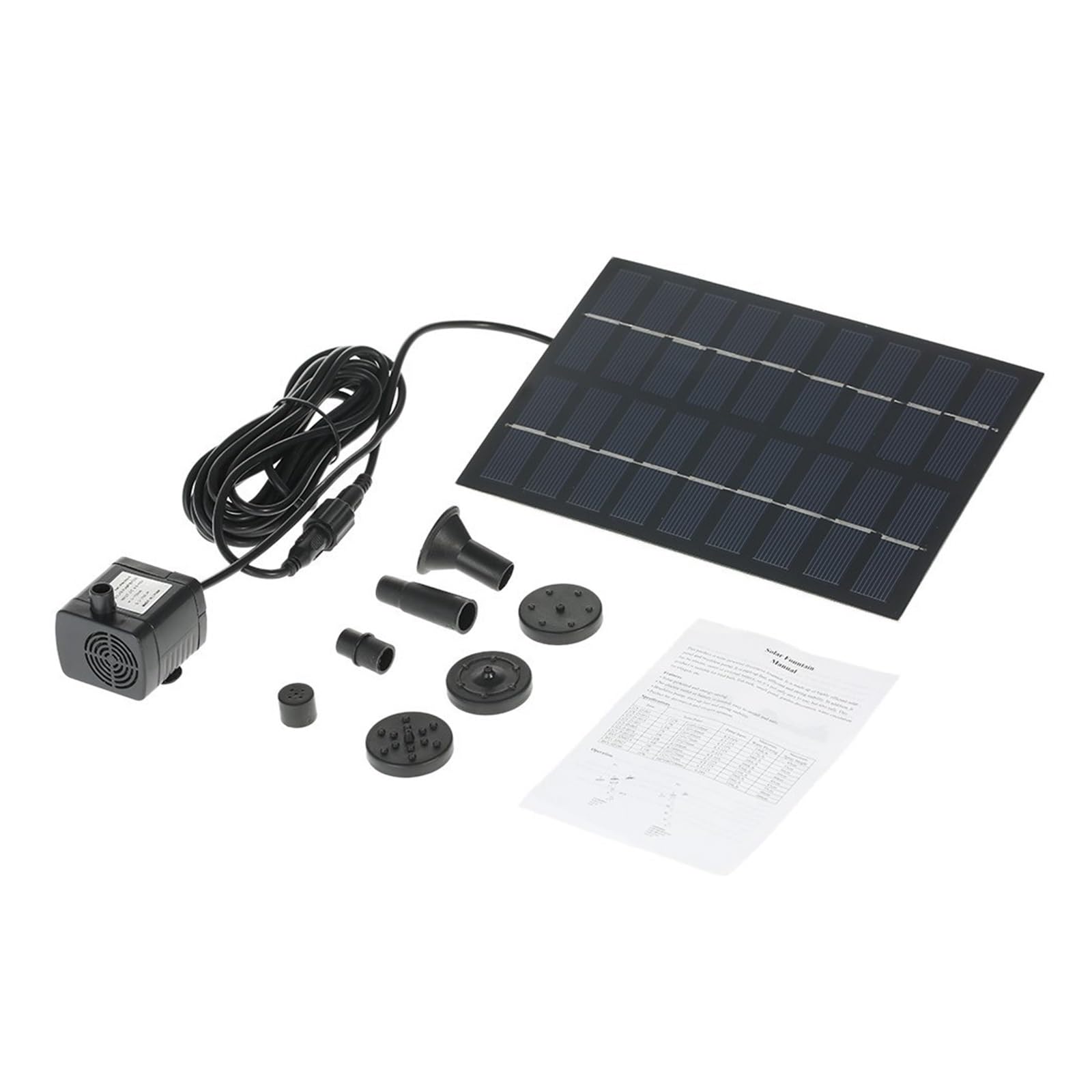 Fontana Solare da Giardino Esterno, Kit pompa acqua ad energia solare 9V 1.8W Pannello solare Acqua galleggiante Fontana ad energia solare for pompa acqua giardino stagno for uccelli(Pump without stan