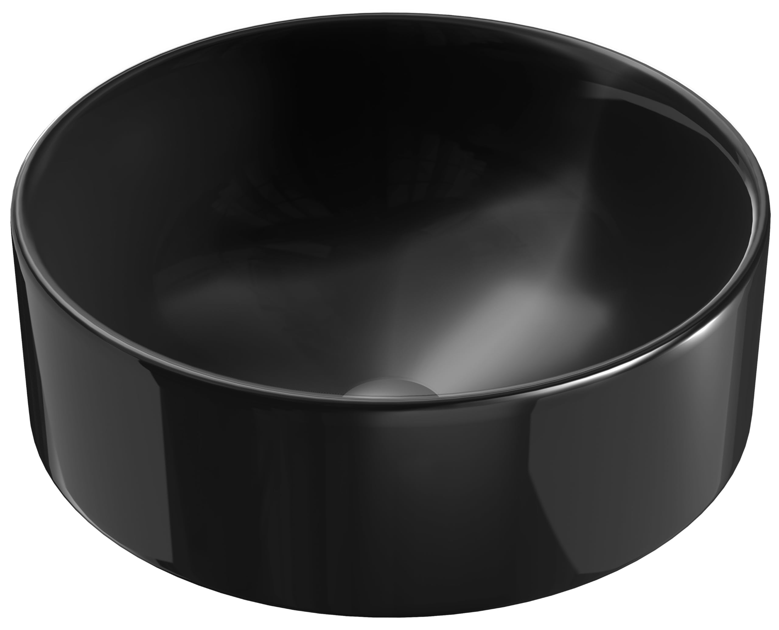 JACOB DELAFON Lavabo cerámico negro sobre encimera 42 cm Con orificio de rebosadero Evita salpicaduras E14800-7