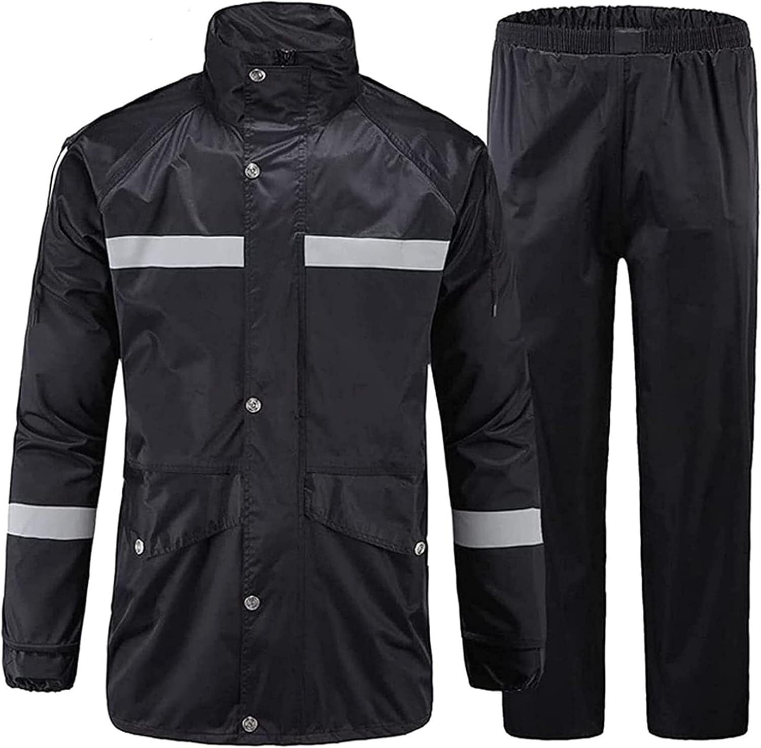 VUIKLCty Men's And Women's Breathable Reflective Bicycle Raincoats With Large Pockets, Suitable For Work, Fishing(4XL)