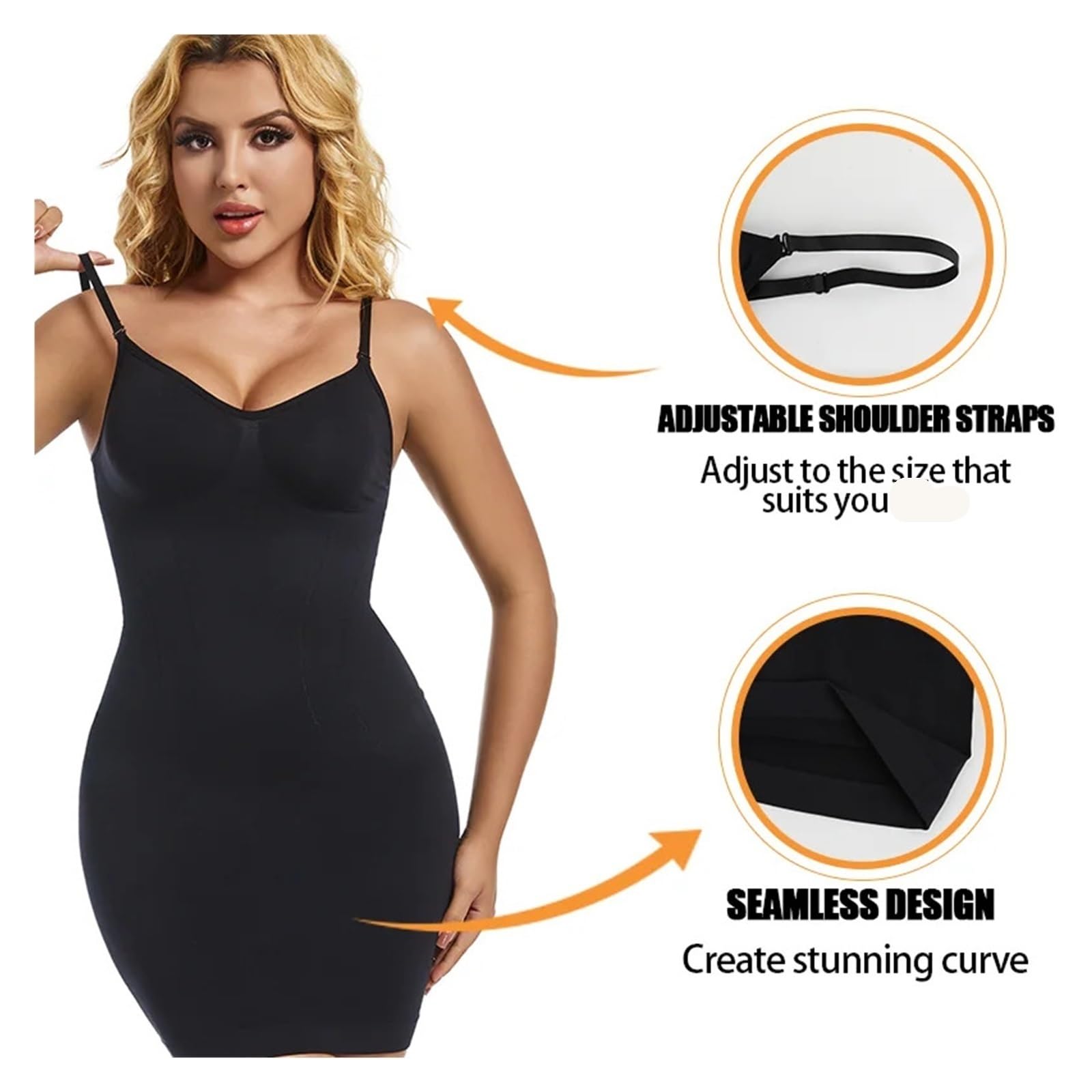 Vestido Moldeador Faja Moldeadora for Mujer, Ropa Interior Moldeadora Sexy, Control de Abdomen, sin Costuras, Adelgazante(Nude,XL)