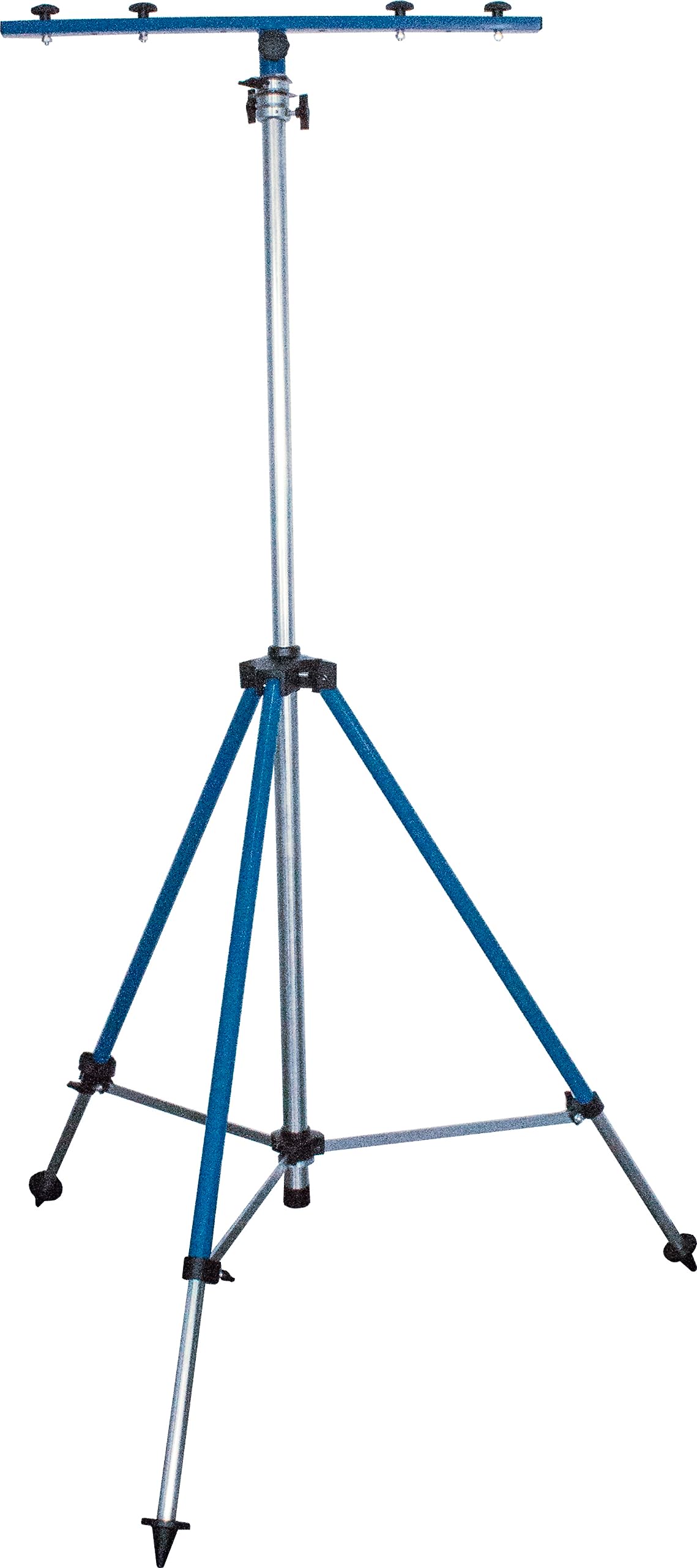 as - Schwabe Trípode Profesional XXL, Azul, 4,6 m, con travesaño, Estructura de Hierro Macizo Recubierto de Polvo con 5 Elementos tubulares, Incluye Bolsa, Regulable sin Niveles, Patas sólidas con