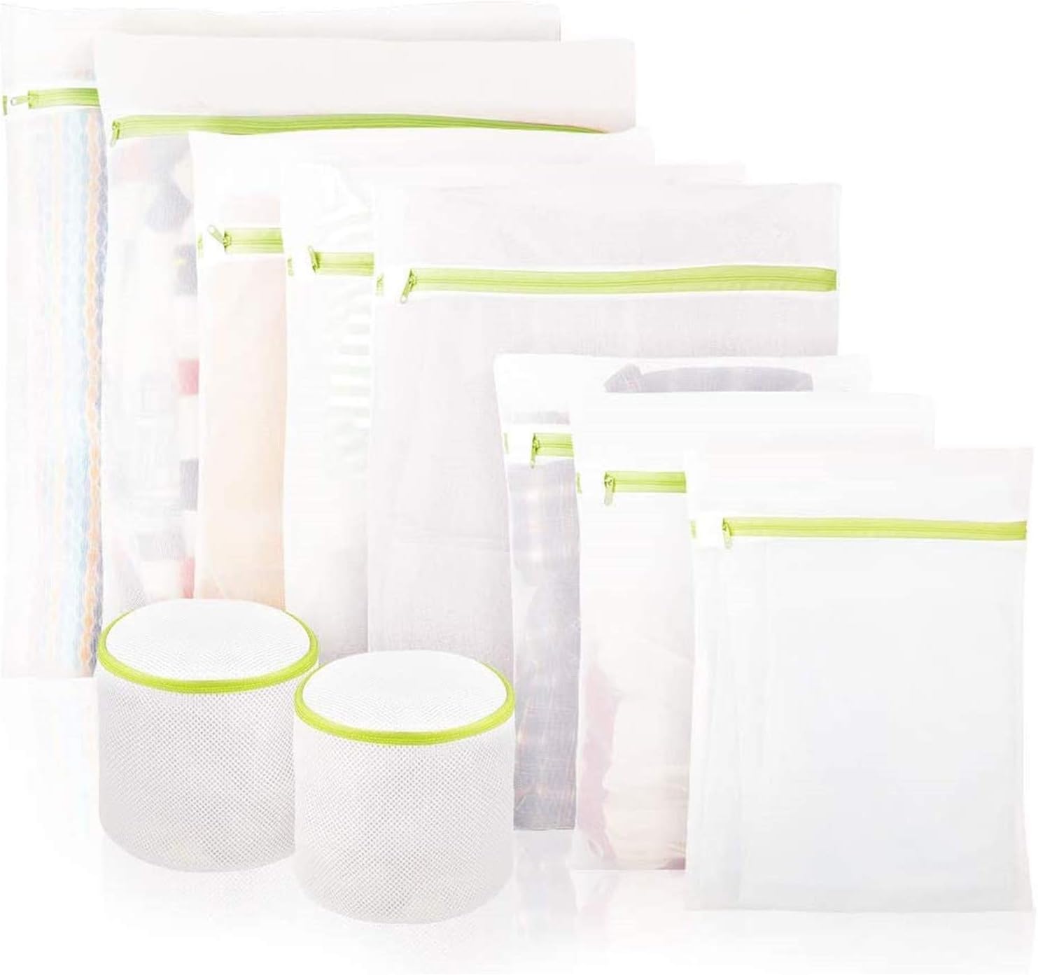 Tiawudi 10 Pack Mesh Laundry Wash Bag with Premium Zipper, Includes 2 Reinforced Bra Washing Bags, Suitable for Laundry, Blouse, Hosiery, Stocking, Underwear, Bra and Lingerie, Travel Laundry Bag