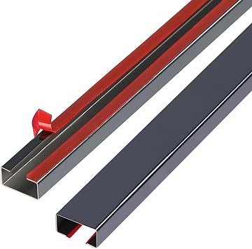 Stainless Steel Management Raceway of Cables, 3-Pack 39.37in Metal Cable Condenser, Self-Adhesive Wire Cord Hider, No Screws No Drill On Wall Cable Cover Channels for Floor Home Office Kitchen