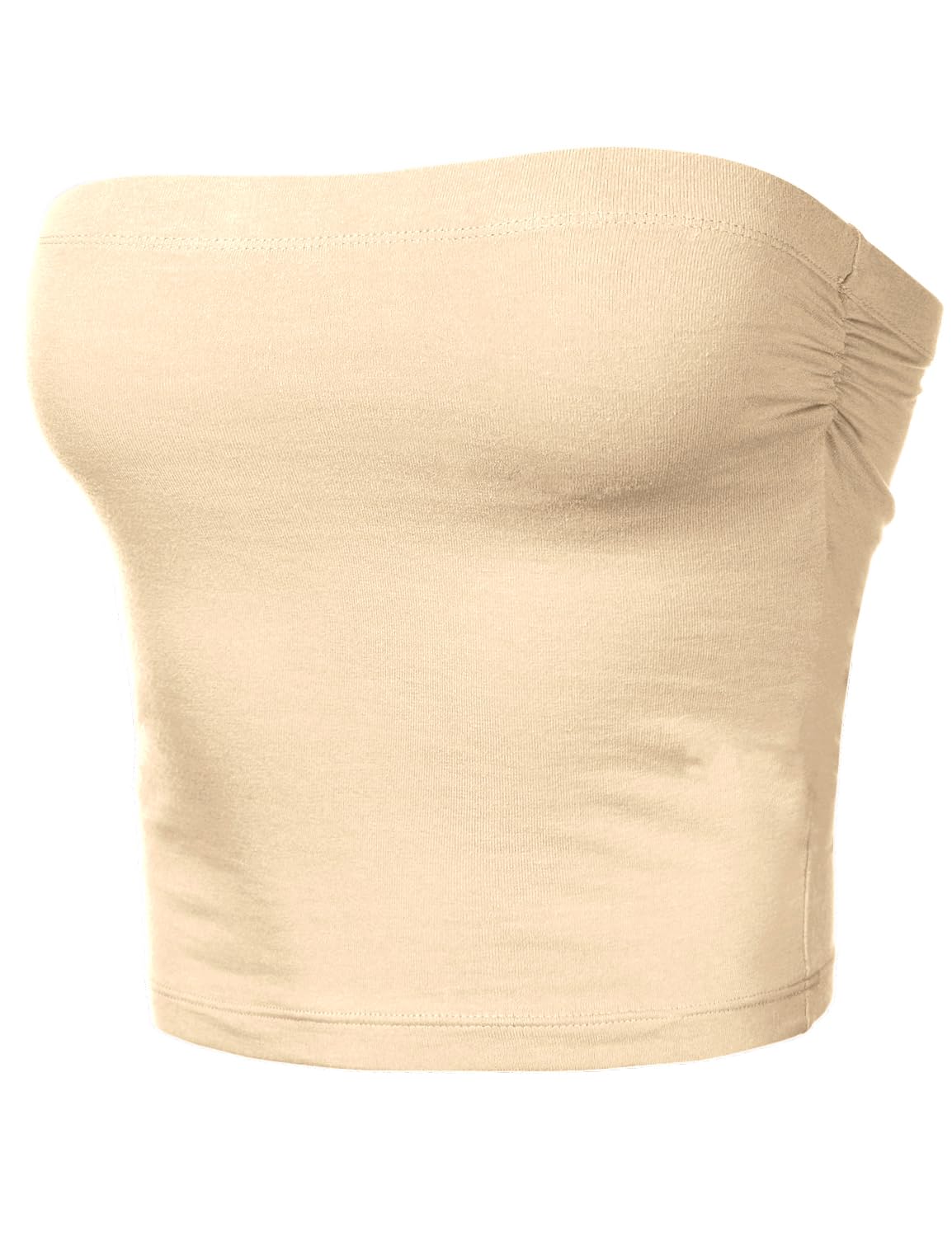 Women's Shapewear Tube Tops Strapless Ruched Built-in Shelf Bra