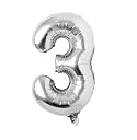 FI - FLICK IN 27 pcs Happy 3rd Birthday Decorations 3 Year Birthday Decoration Items for Boys Confetti Balloons Number 3 Foil 3rd Anniversary Decoration for Husband Wife (Pack of 27,Silver & Black) gallery image