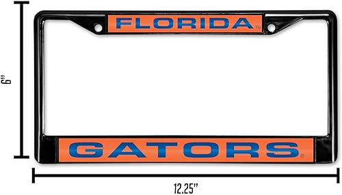 Miniatura 286 de Rico Industries NCAA Black Laser Cut Chrome Frame 12" x 6" Black Laser Cut Chrome Frame - Car/Truck/SUV Automobile Accessory