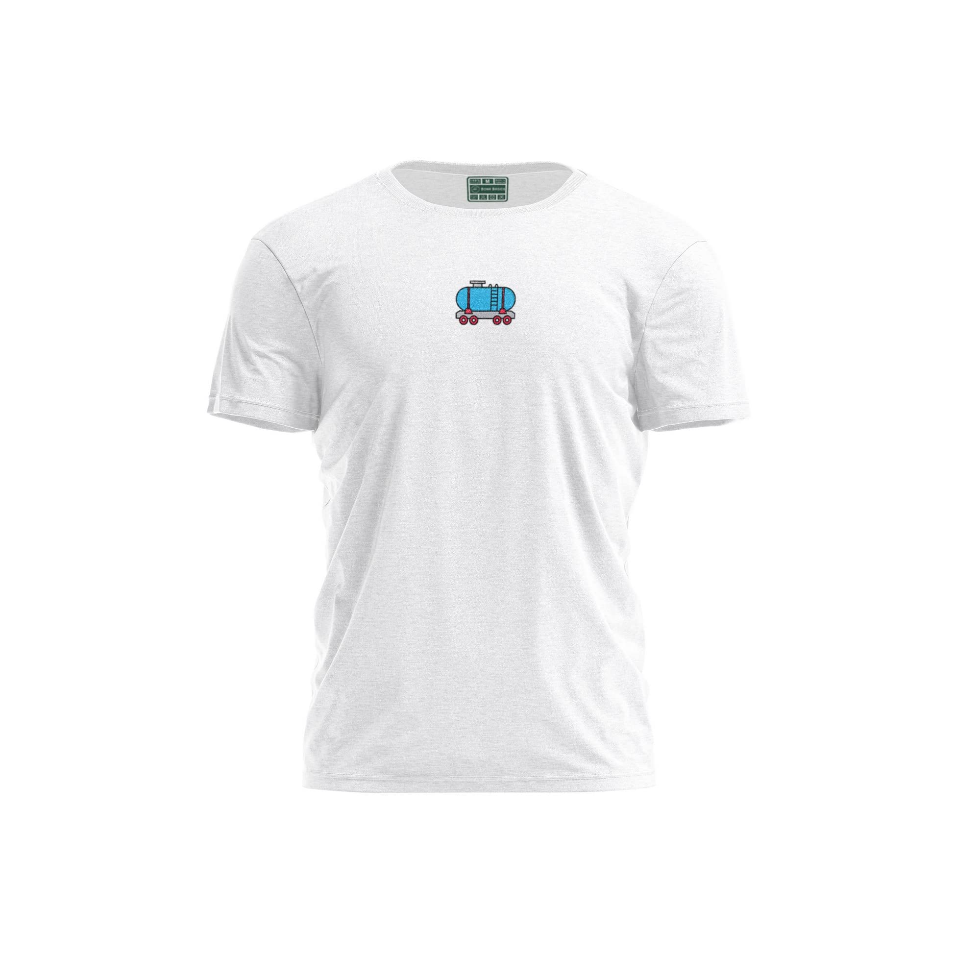 Bona Basics, Digitally Printed, Men's Basic T-Shirt,%100 Cotton, White, Casual, Men's Tops, Size: M