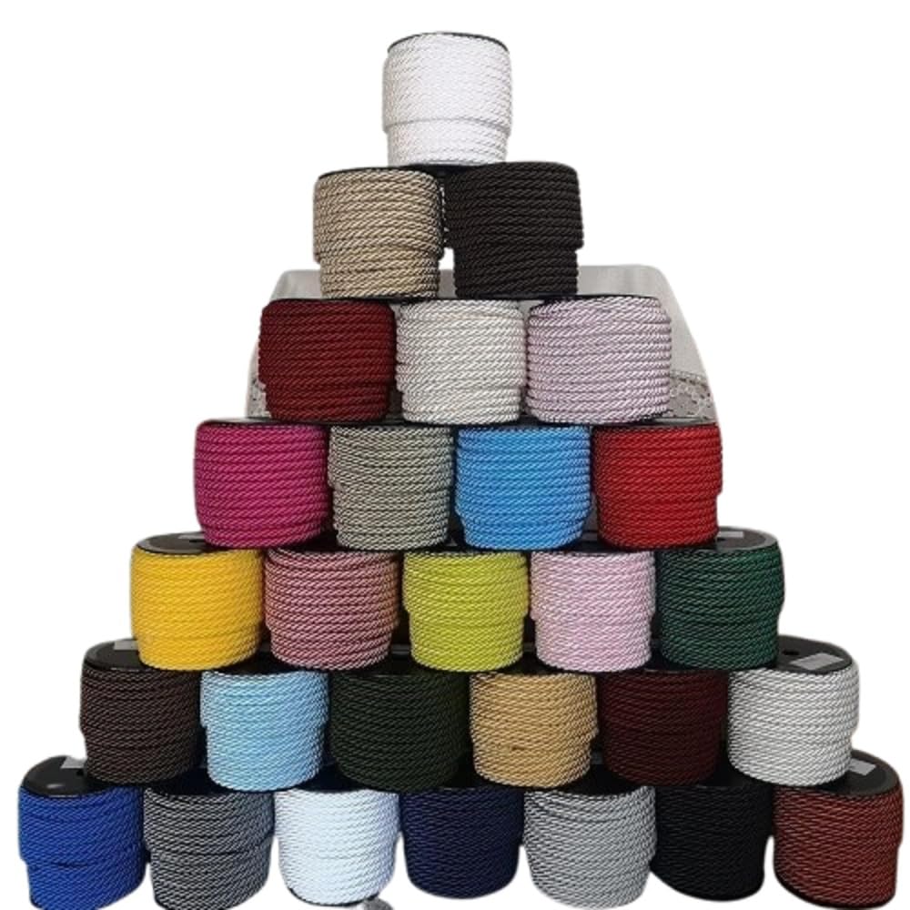 PIZZITALIANI Passamaneria decorativa - Cordone Intrecciato 8mm x 20m, MARRONE NOCCIOLA – Corda Decorativa flessibile, Cordoncino per decorazioni e Artigianato, Made in Italy