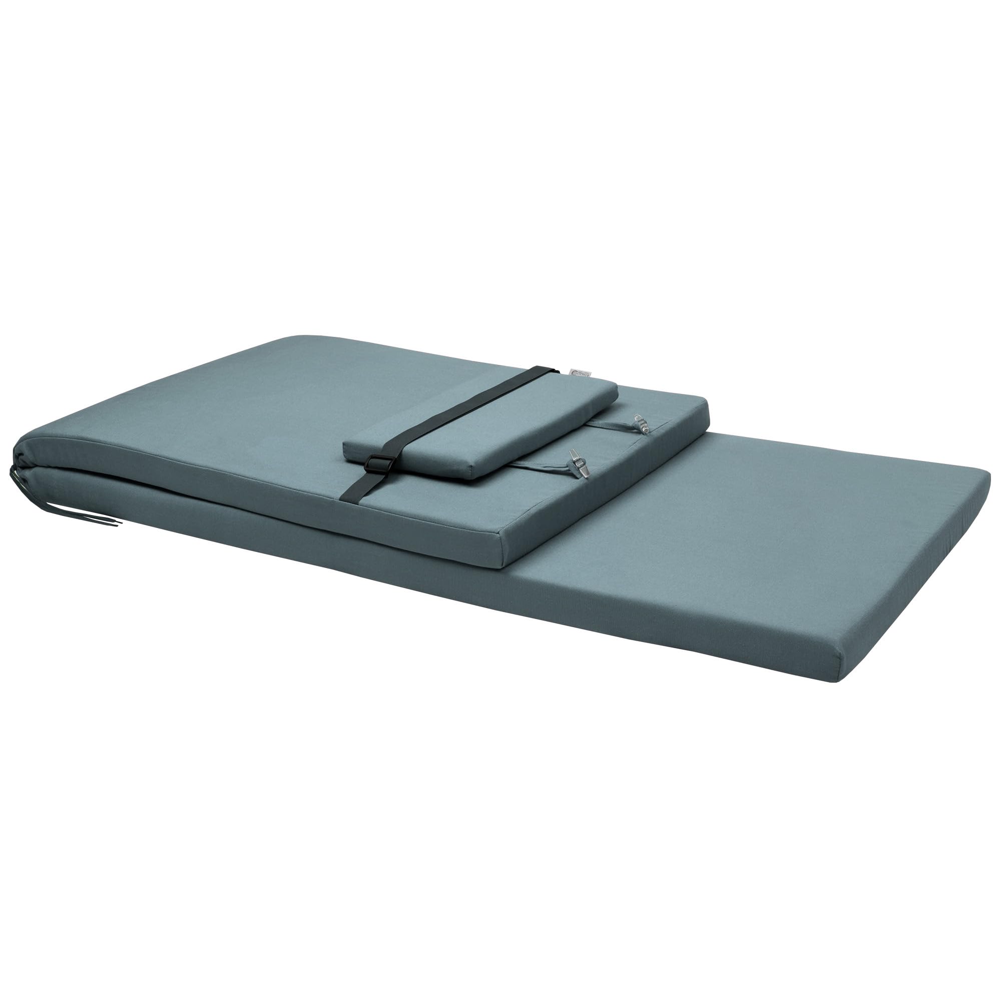 Beautissu 2x Cuscino per Sdraio da Esterno 200x60x5 cm Loft RL – Cuscino Sdraio da Giardino Sfoderabile Imbottito per Sedie e Lettini Prendisole – Blu Tortora