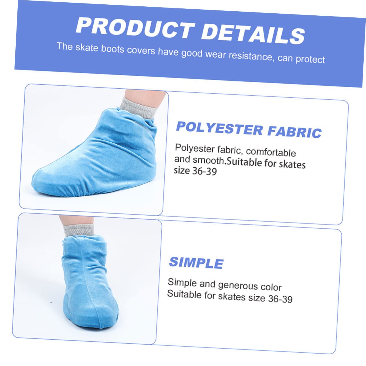 Toddmomy 5paires Couvre-Chaussures De Patinage Polyester pour Patins à Glace Et Roller Housses Protectrices Résistantes à Ciel