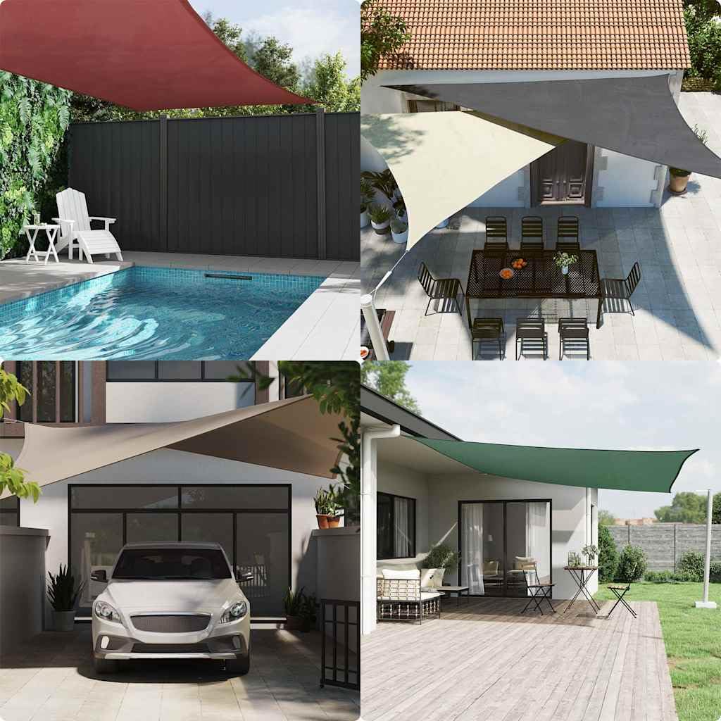 Tenda parasole rettangolare, 5 x 6 m, in tessuto Oxford verde scuro