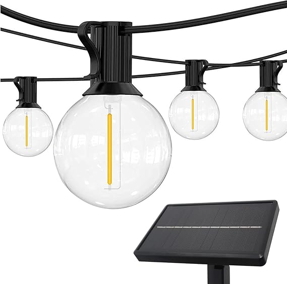 SUNTHIN Solar String Lights Outdoor, 48ft Solar Patio