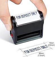 Vista 2 de 2 Pcs Self Inking Rubber Stamp, Deposit Only Stamps for Checks Ink Office Stamps for Business Message Payable Accounts Office Supplies and Retail Use