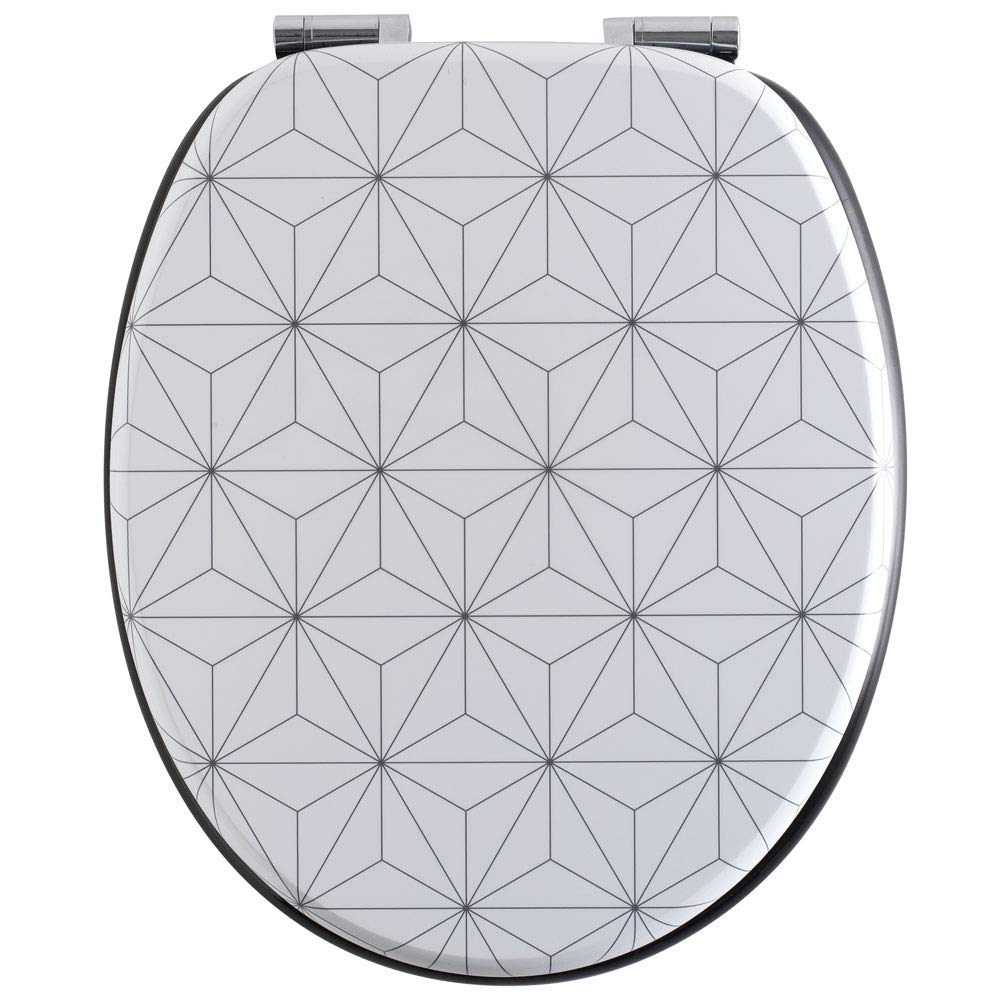 Wirquin 20723910 Abattant WC Woody Origami Blanc et Noir