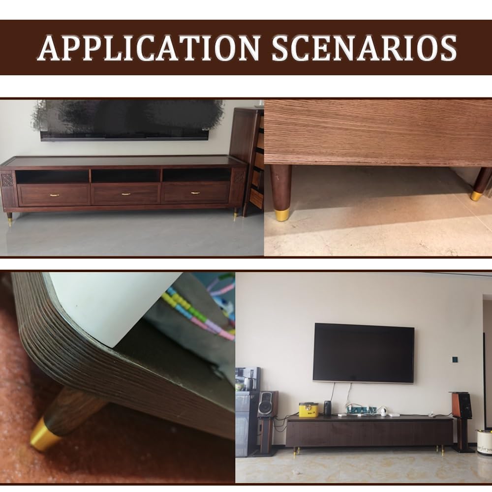 Genérico Juego 4 Patas De Madera Maciza, 8 CM Muebles Patas Cónicas De Repuesto Pies De Soporte para Silla, Sofá, Tocador, con Base Antideslizante Atornillada(Walnut,15cm(4pcs))