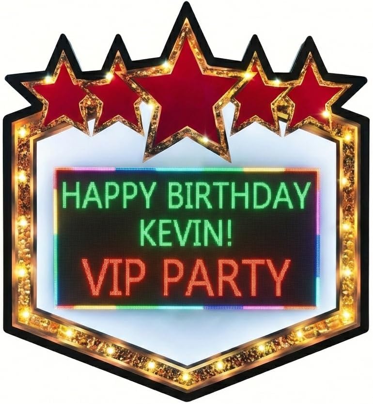 Large 31x31 Programmable LED Sign - Bluetooth App Control Scrolling Message Board for DJ, Bars, Karaoke & Holiday Parties - Rechargeable Custom Text, Animation & Graffiti Light Up Display