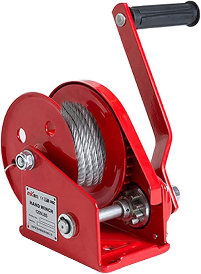 IOROMA Boat Trailer Winch 1200lb, Small Manual Winch with Brake and