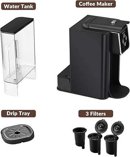 Miniatura 7 de Mecity Cafetera 3 en 1 de una sola porción, compatible con cápsulas K Cup, cafetera instantánea, tetera, taza de 6,8,10 onzas, depósito de agua