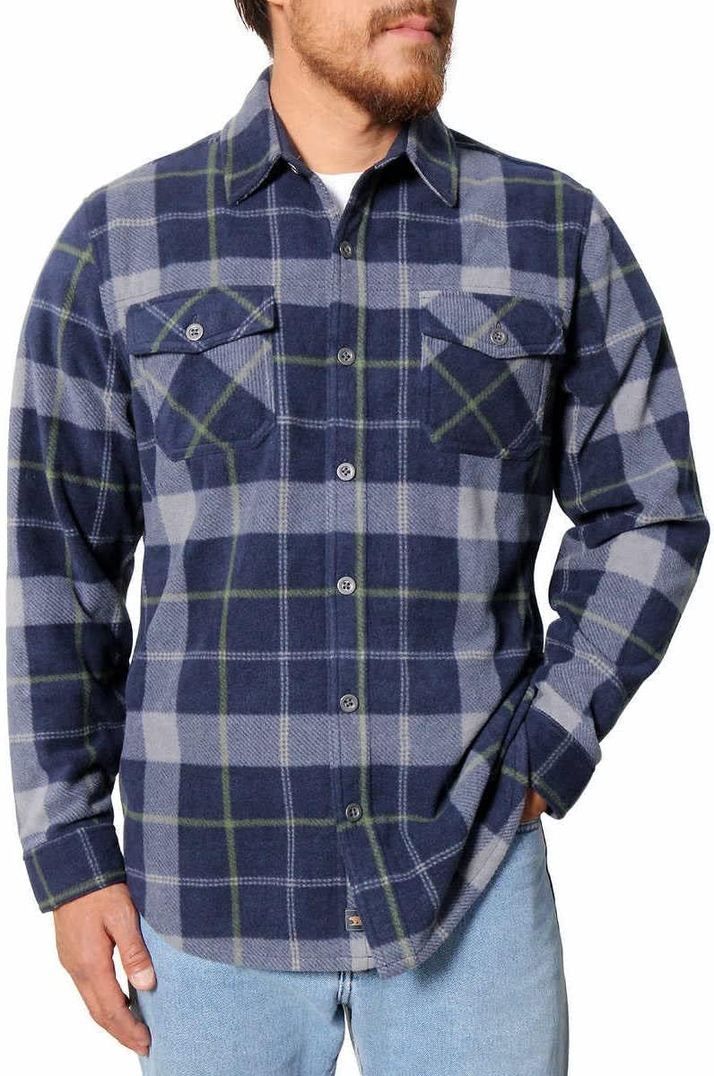 Freedom Foundry Mens Lightweight Plaid Fleece Shirt