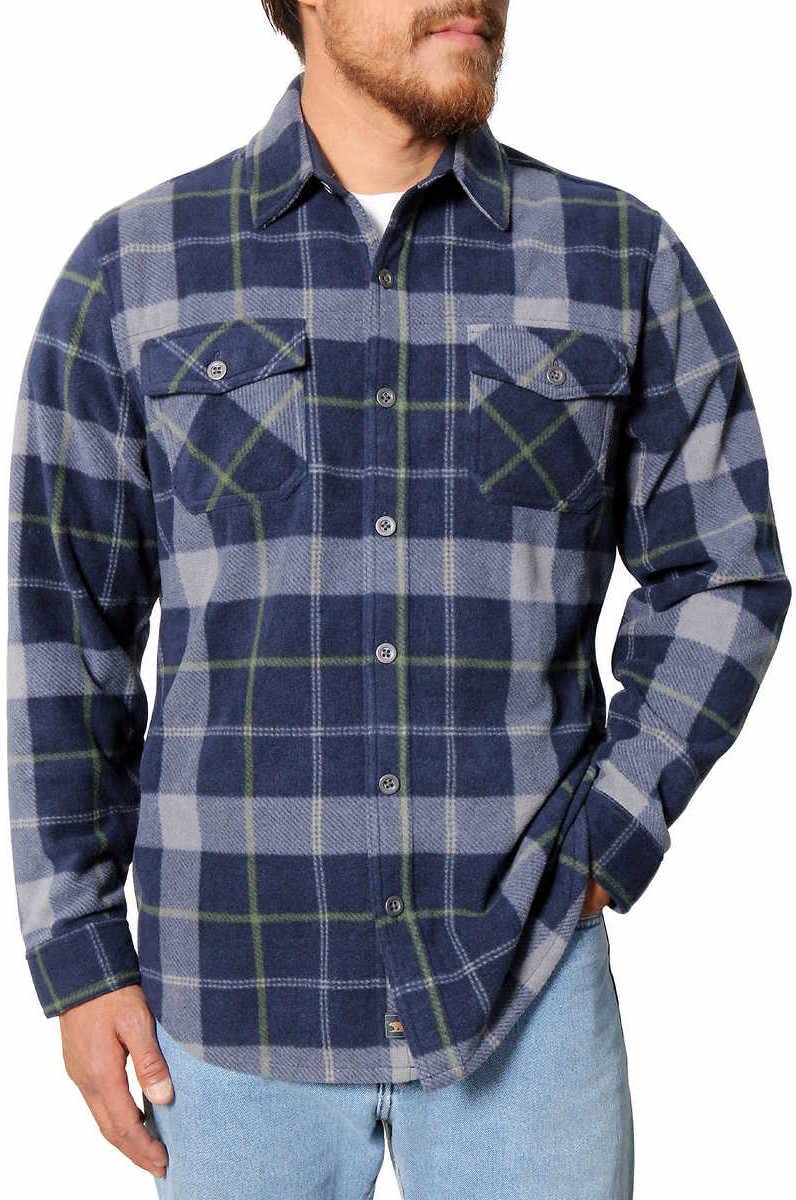 Freedom Foundry Mens Lightweight Plaid Fleece Shirt