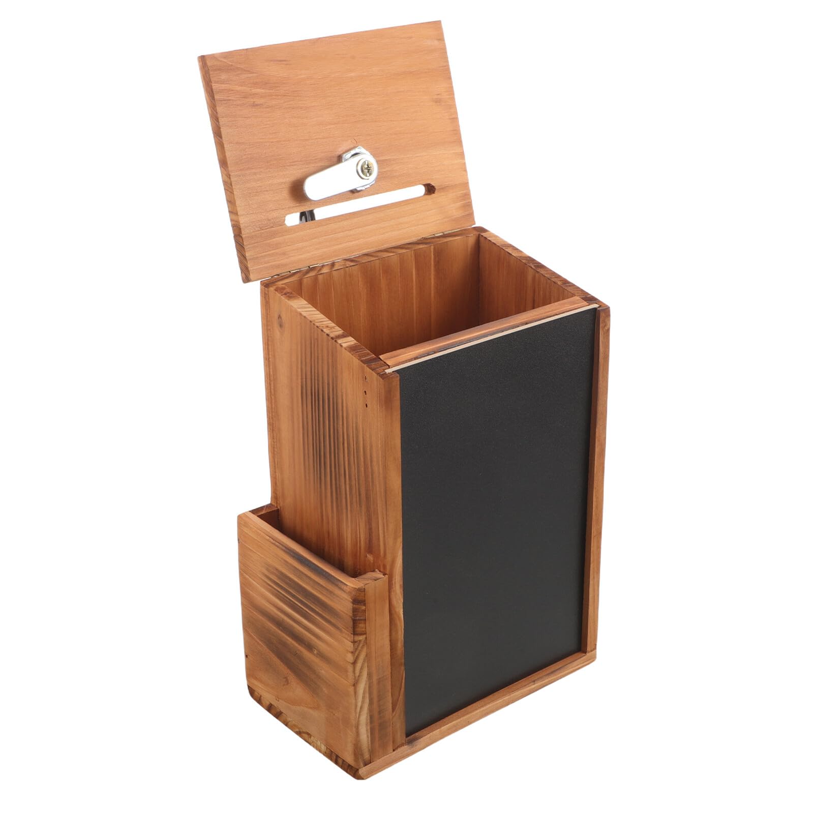 NUOBESTY Buzón de Sugerencias de Madera con Pizarra y Ranura | Montaje en Pared, Cierre con Llave, 25x17x10, 3cm, Uso para Comentarios, Votación y Donaciones
