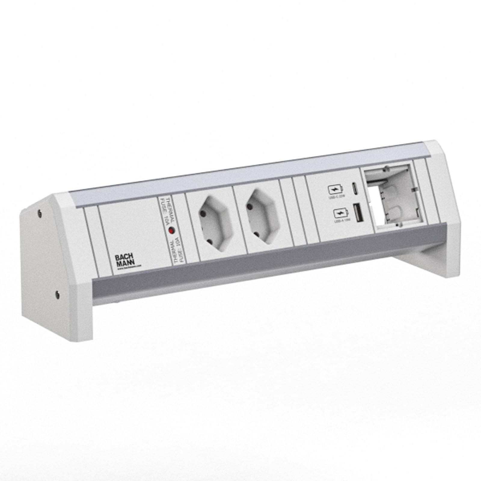Bachmann Desk White 2xCH T13 1xUSB A/C 22W 1xCM RAL9010, W127064275 (22W 1xCM RAL9010)