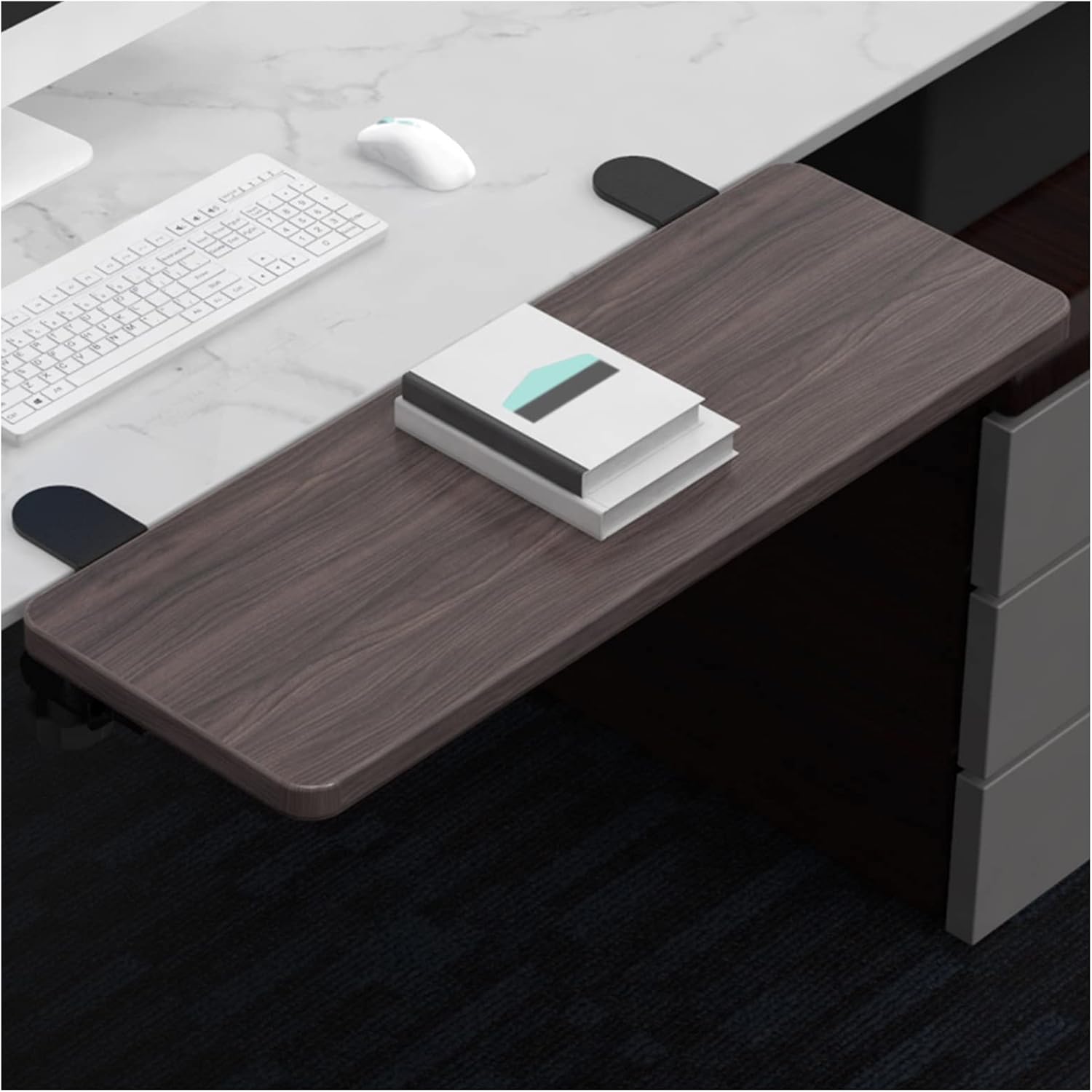 HYE Ergonomic Desk Extender Clamp, Folding Side Table Extenders