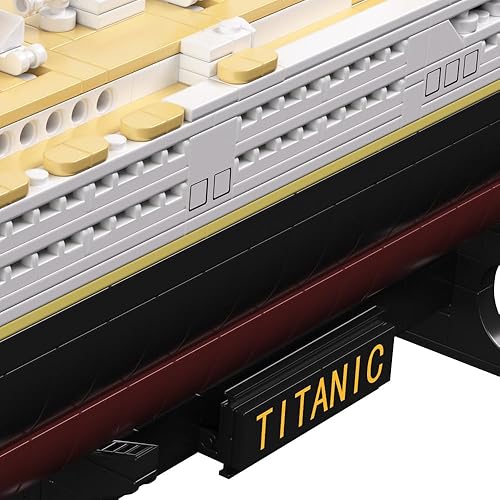 Miniatura 7 de Titanic Boat - Juego de bloques de construcción modelo de barco, 1465 piezas, modelo de crucero, juguetes educativos del Titanic para mayores de 8