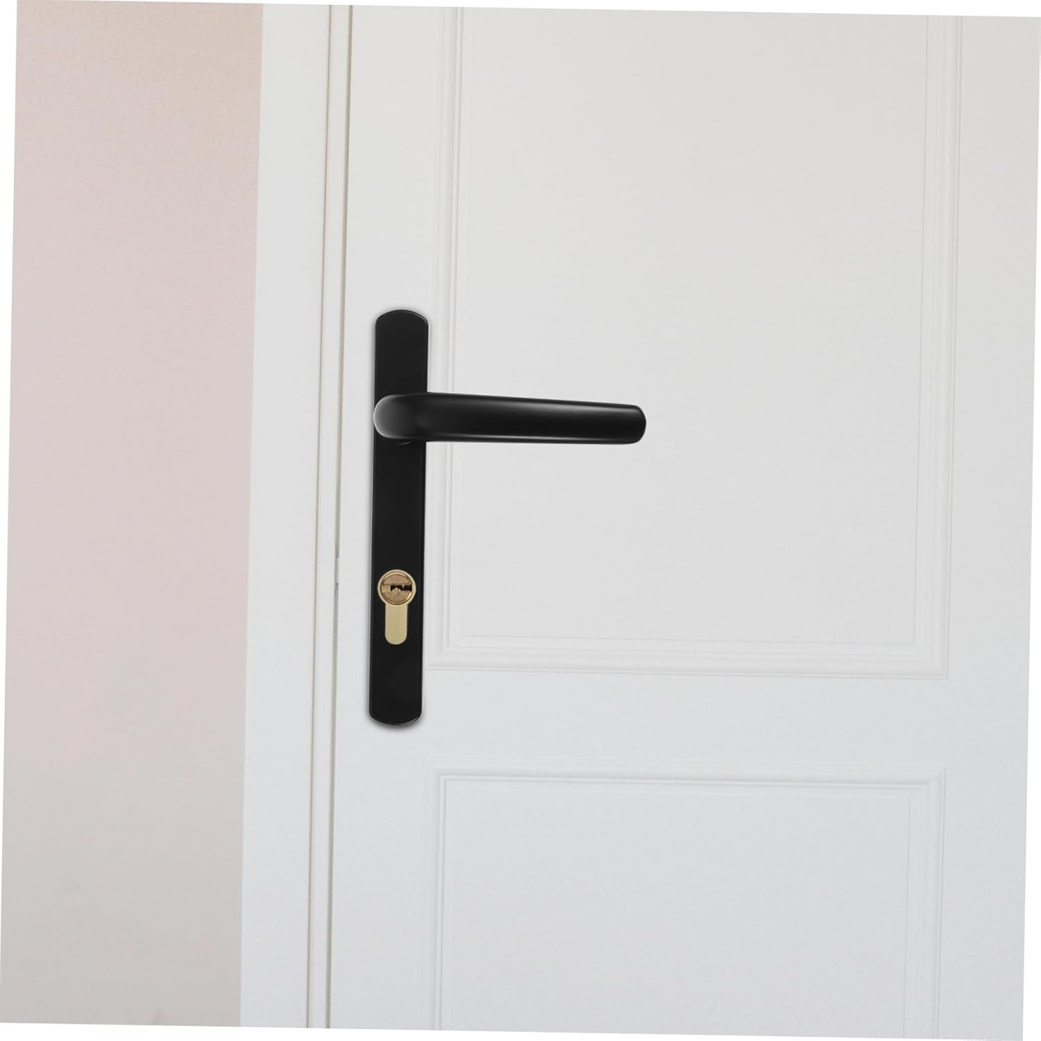 ARTIBETTER Versatile Black Door Handle Lock Entry Lever for Use Includes Storm Door Latch for Bedroom and Entrance
