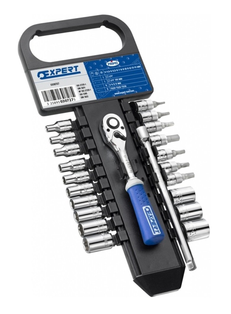 Pastorino Expert E030727 - Set Di Chiavi A Bussola, 1/4", 22 Pezzi - 4