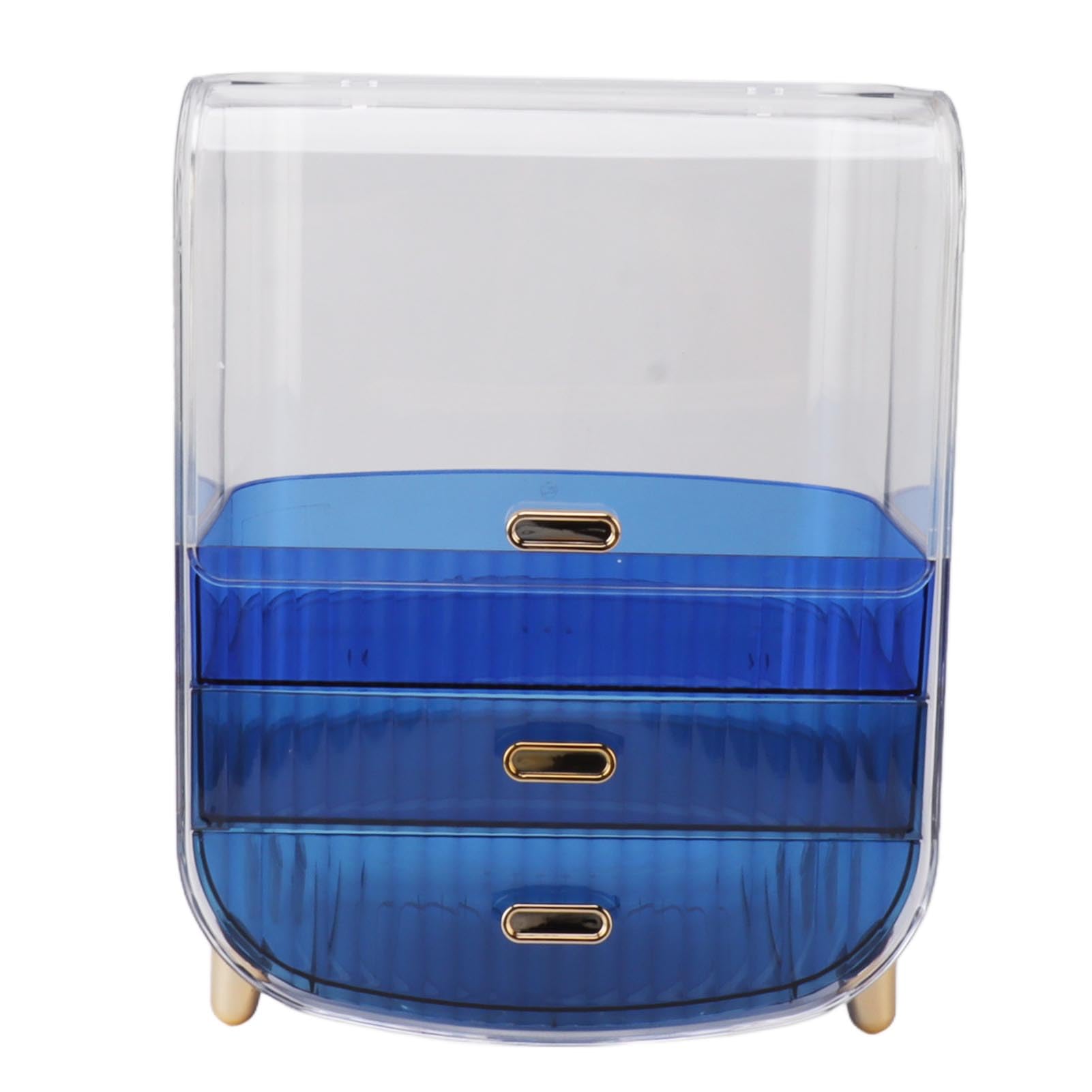 Estuche para Cajones de Cosméticos, Organizador de Belleza Elegante con Gran Capacidad para Tocador de Dormitorio en Casa, Hecho de PET Duradero (BLUE)