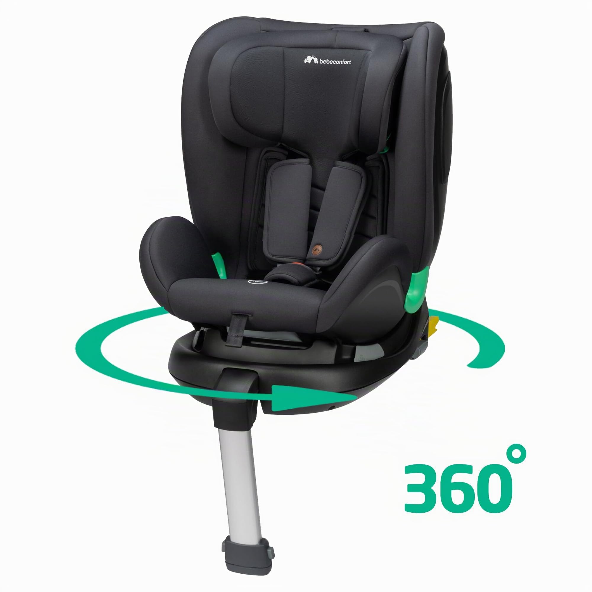 Bebeconfort Atlas 360 i-Size, Silla Coche 360, 0-12 Años, 40-150 cm, Silla Coche ISOFIX, Reposacabezas 10 Posiciones, 4 Posiciones Reclinadas, Protección Lateral, Mineral Black