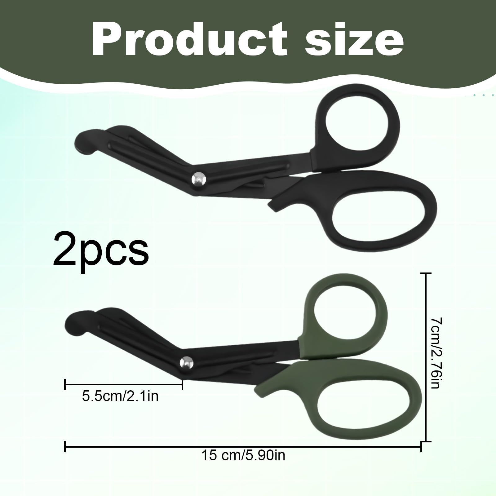 Forbici Mediche da 150 mm, Confezione da 2 Pezzi, in Acciaio Inossidabile con Impugnatura Antiscivolo, Ideale per Emergenze, Taglio di Bende, Cinture e Tessuti Resistente