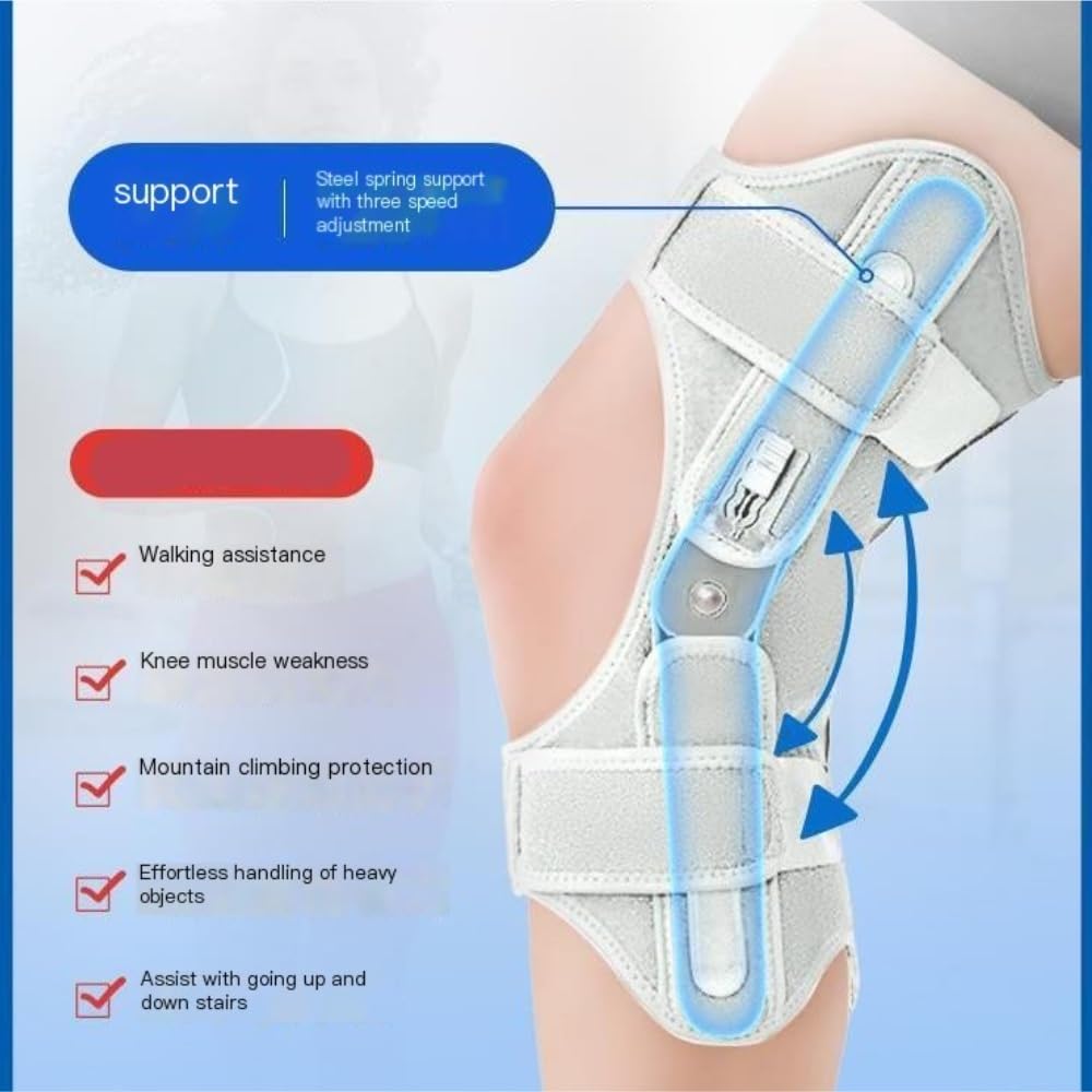 Supporto for ginocchio Exoskeleton Booster - Protezione articolare for corsa e camminata negli anziani(Black,L(60-80KG))