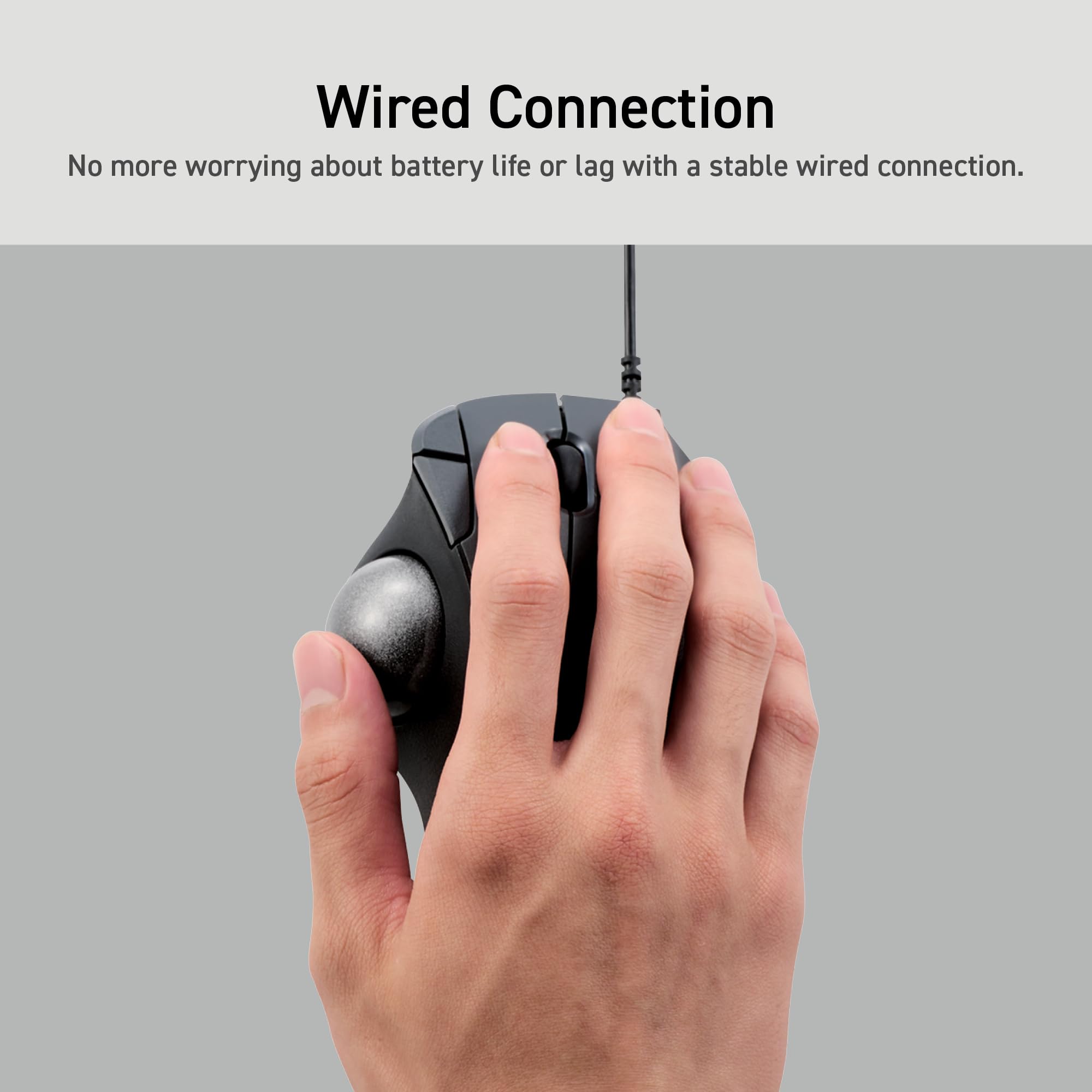 ELECOM Trackball IST filaire USB-A au design ergonomique et confortable, suivi super fluide avec roulement à bille, bille de 36 mm, contrôle du pouce, compatible avec Windows, PC et Mac Noir
