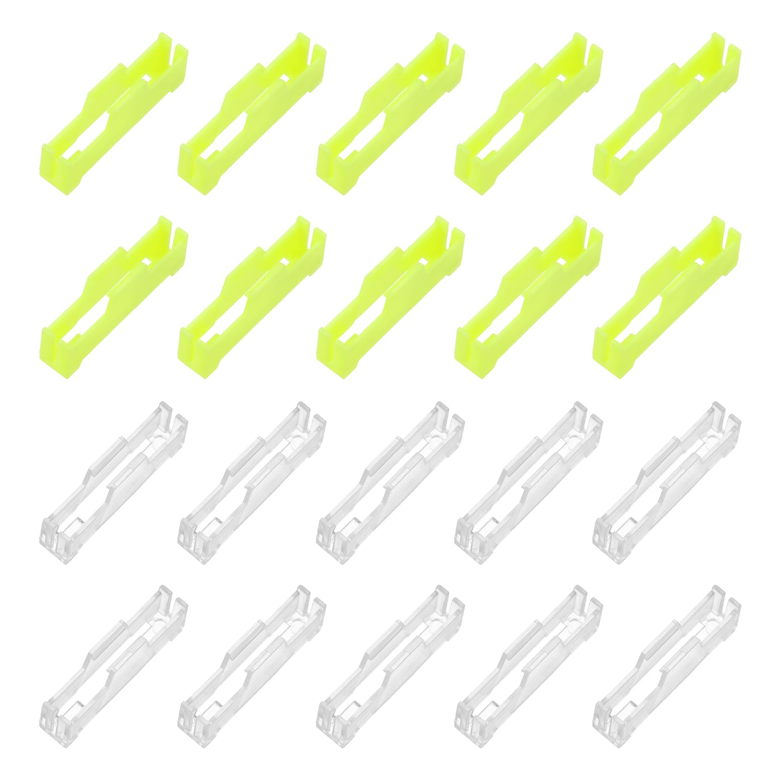 sourcing map 40 Pcs Servo Extension Cable Clips Lock, Servo Cable Safety Connector Lead Wire Buckle Lock for RC Car Plane Boat DIY Y Adapter Cable, Clear/Yellow