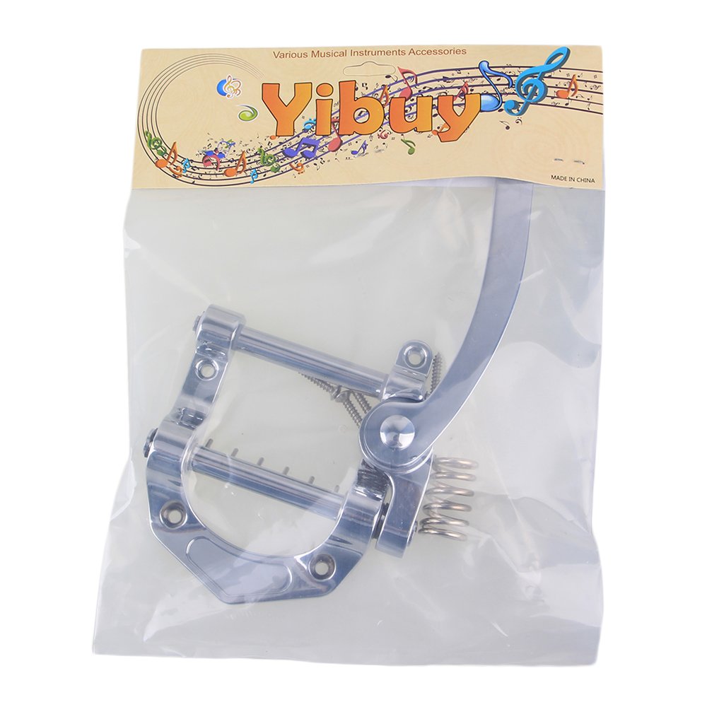 Yibuy 224 x 98 mm aleación de zinc plata guitarra eléctrica trémolo unidad puente vibrato