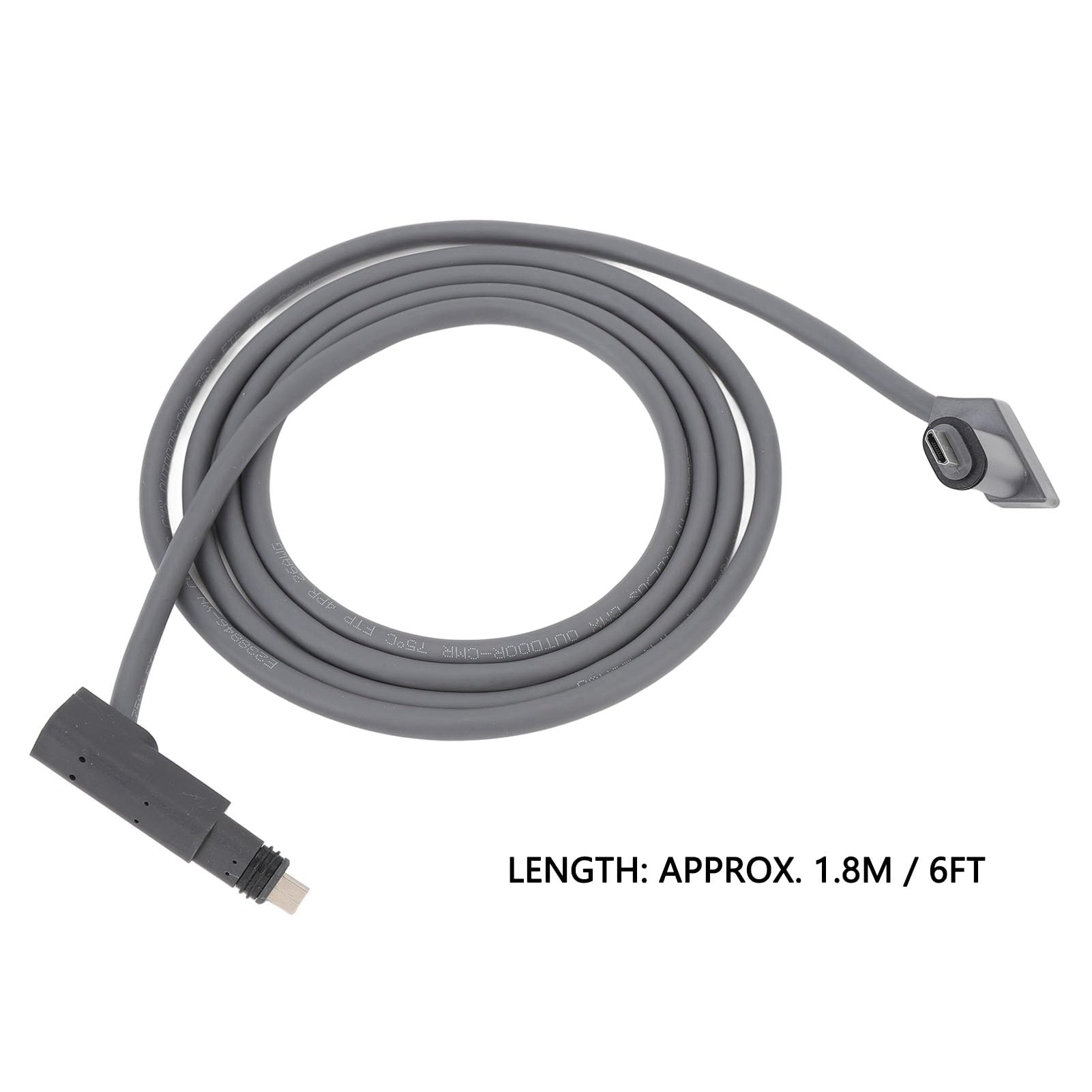 Tissting 1.8M / 6FT Rectangular Satellite Replacement Gen 2 Cable 1200mbps High Speed Waterproof Extension Cable for V2 with 2 End Covers