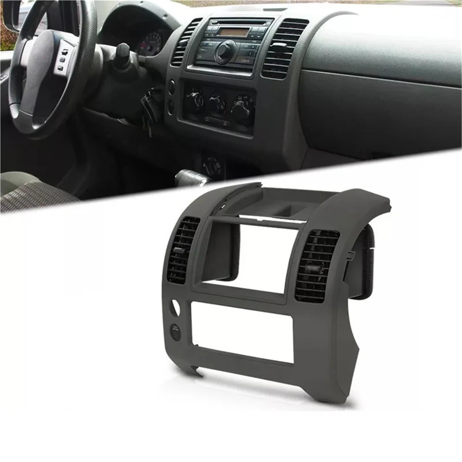 Folia na panel‌ 68259-ZP16D Środkowa ramka deski rozdzielczej kratka wylotu klimatyzacji pasuje do Nissan Frontier 2005-2020 pokrywy konsoli Black Carbon look‌