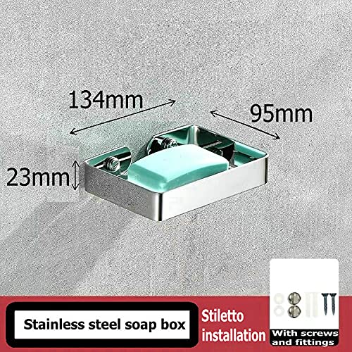 Image of JPS Stainless Steel 304 Grade Bathroom Soap Holder /Soap Stand /Soap Dish for Bathroom /Bathroom Accessories(Chrome Finish) - Made in India (Pack of 2)