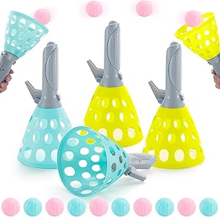 Beach Games, Outdoor Games for Adults and Family, Outdoor Toys for Toddlers Outdoor Games-Pop and Catch Ball Games with 4 Catch Launcher Baskets and 10 Balls Lawn Games for Boys Girls Adults