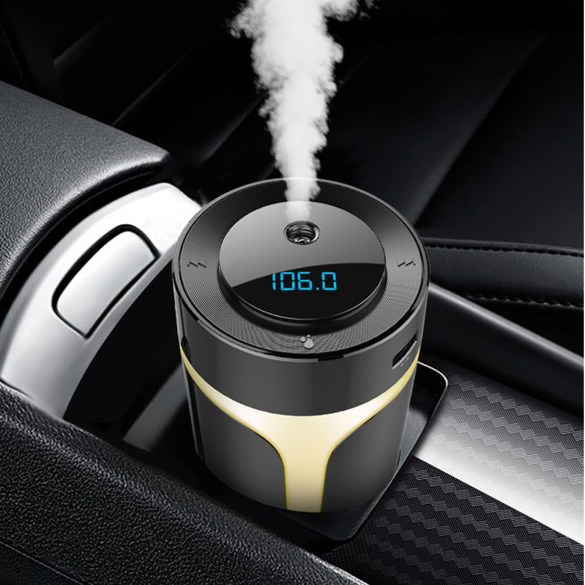 Umidificatore Auto USB 300ml in Abs, Mp3, Ricaricabile, Nero
