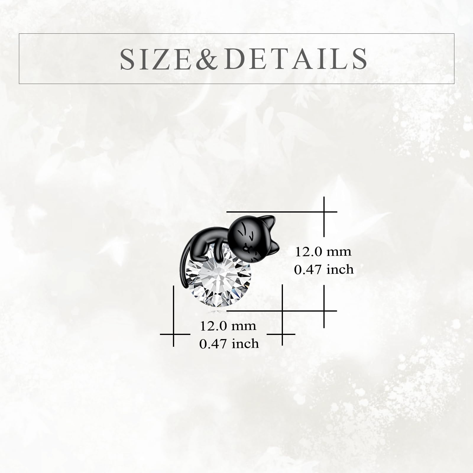 Vadmans Katze Ohrstecker Ohrringe für Damen Sterling Silber Katze Geburtsstein Ohrringe Schmuck Geschenk für Damen