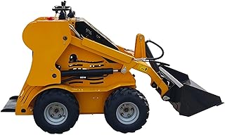 Stand On Mini Skid Steer Loader with Quick Attach System, Compact Track Loader for Trenching Drilling Post Hole Auger and Lifting Tasks