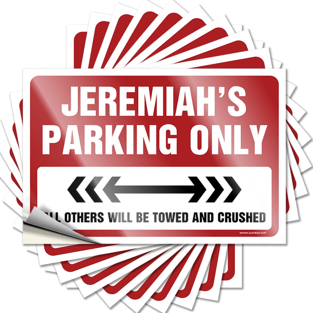 Jeremiah's Parking Only Book Dorm Decorations - Saying Helmet Removable Vinyl Decal(12X18CM)